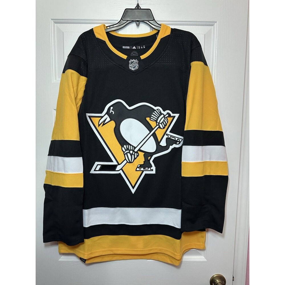 Size 52 Adidas Pittsburgh Penguins NHL Home Primegreen Authentic Jersey Black